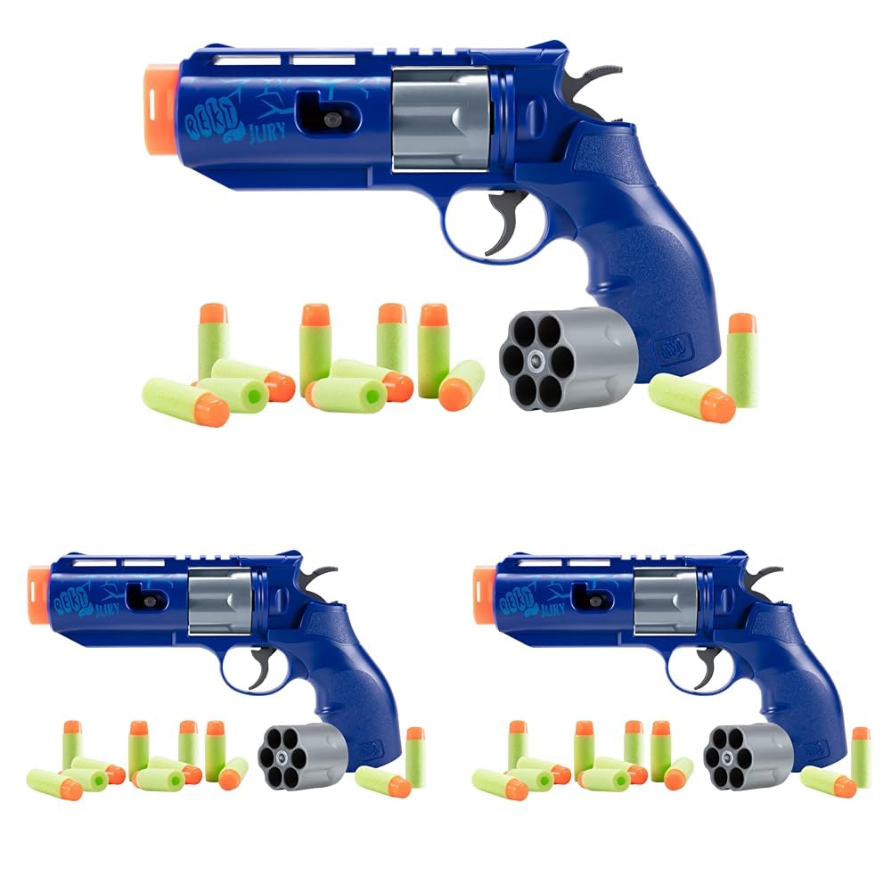 Amazon.com: Rekt Jury Revolver Foam Dart Blaster Pistol Gun, Blue